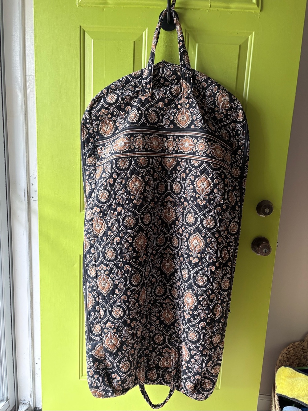 Vera Bradley Black and Tan Paisley Quilted Garment Bag